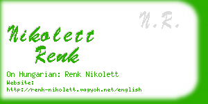 nikolett renk business card